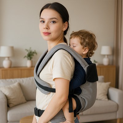 bebe contre maman paisible dans son porte bébé physiologique