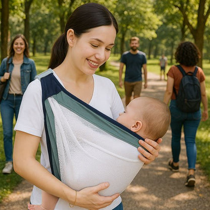 bebe dans Echarpe de portage pour un moment tendre avec maman