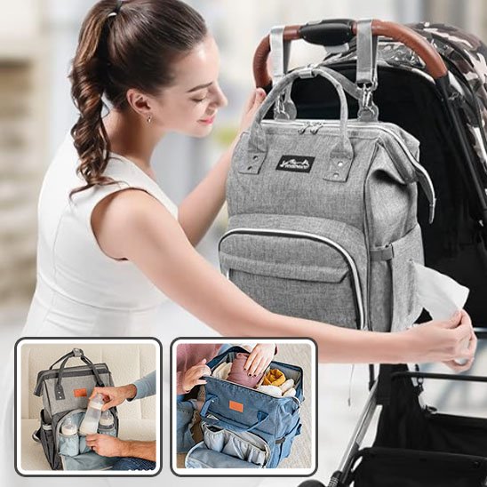  maman sort une lingette sur le coté du Sac a langer 