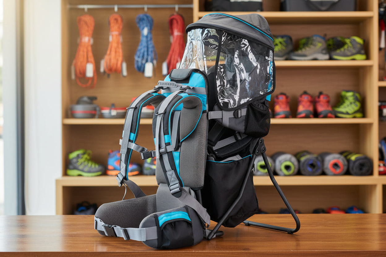 porte bebe randonnee bleu ceinture ventrale rembourree